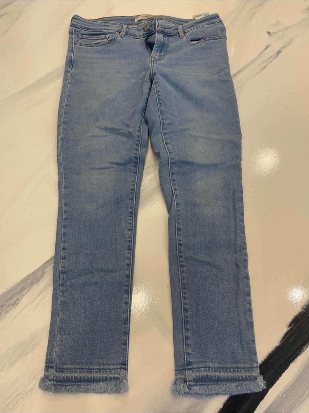 Levi's Light Blue Cropped Straight Jeans